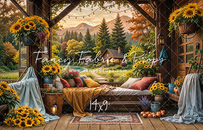 Autumn Sunflower Hideaway - With Sweep Option