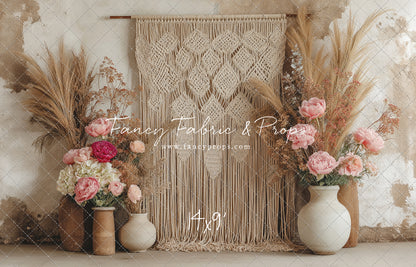 Boho Rose Tapestry - With Sweep Option