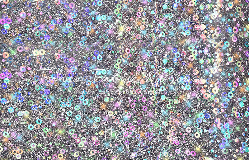 Cosmic Celebration - With Solid Beige Gray Floor Sweep Option