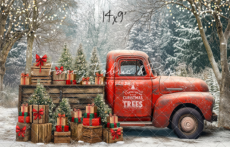 Country Christmas Tree Farm Truck - with Sweep Option