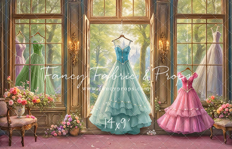 Dress of Royal Wishes- Pink Floor - With Sweep Option