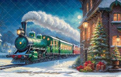 Festive Locomotive - Train on Left Option - With Sweep Option