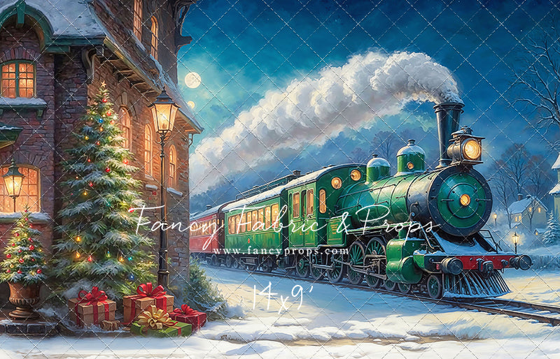 Festive Locomotive - Train on Right Option - With Sweep Option