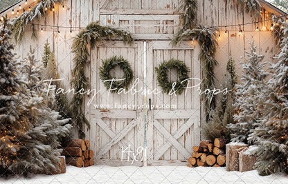 Frosted Evergreen Barn - with Sweep Option