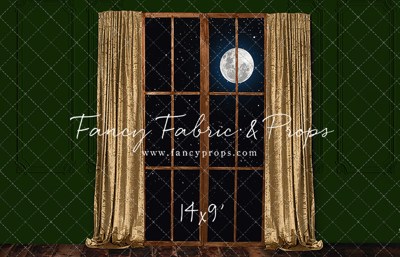 Gold & Green Wood Window