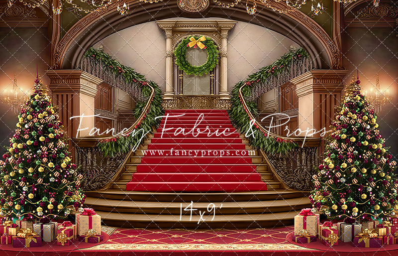 Grand Holiday Staircase - Red Carpet - with Sweep Option