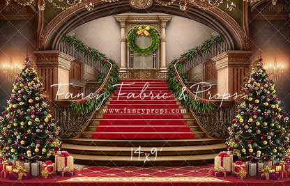 Grand Holiday Staircase - Red Carpet - with Sweep Option