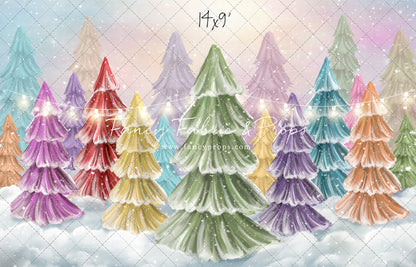 Magical Winter Rainbow Trees