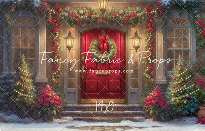 Merry Holiday Entry - Red Door - With Sweep Option