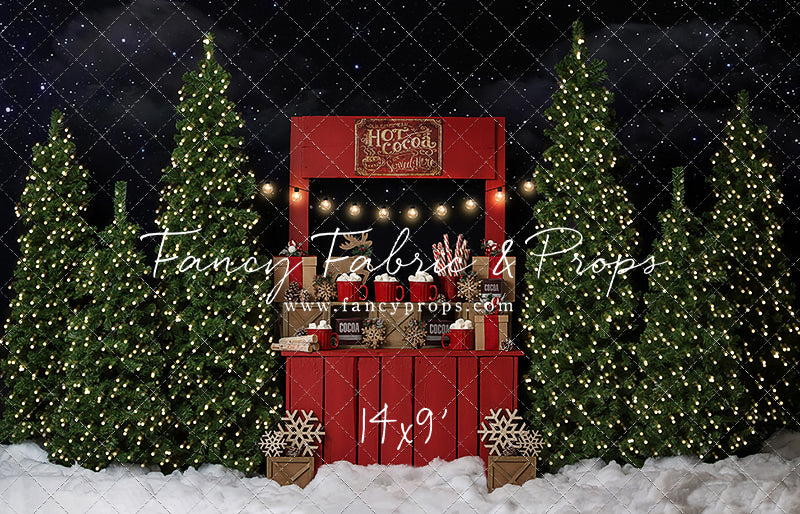 Nighttime Cocoa Stand - with Lights