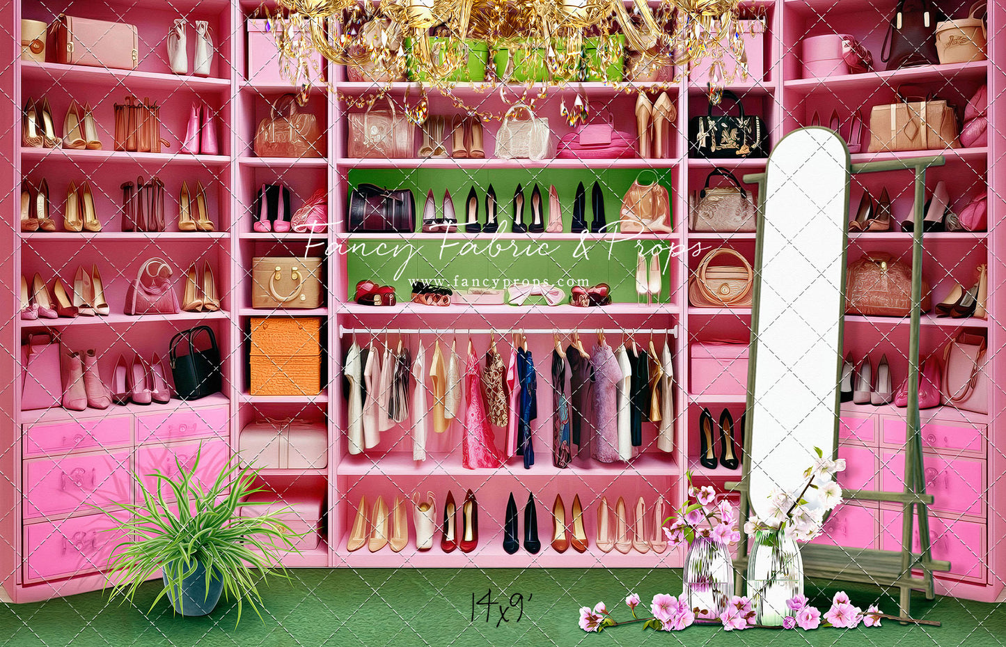 Nikki's Closet - Green Carpet - With Sweep Option