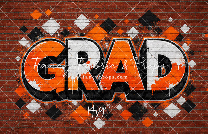 Orange & Black Grad - With Sweep Option