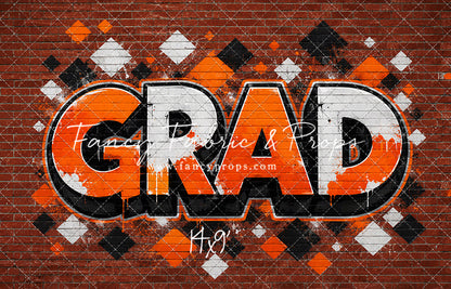 Orange & Black Grad - With Sweep Option