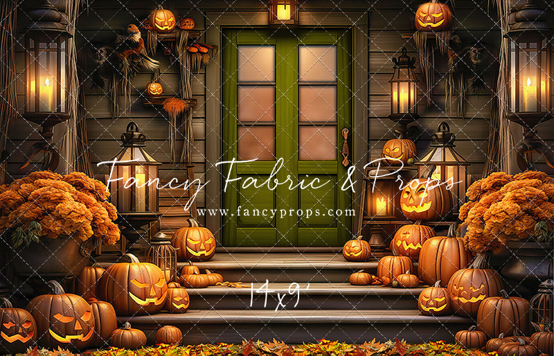 Pumpkin Porch - Green Door - With Sweep Option