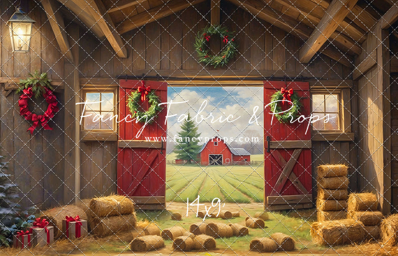 Red Barn Yuletide - Straw Floor - with Sweep Option