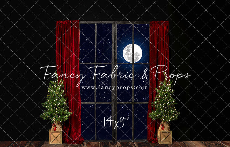 Red Elegant Fireplace Window