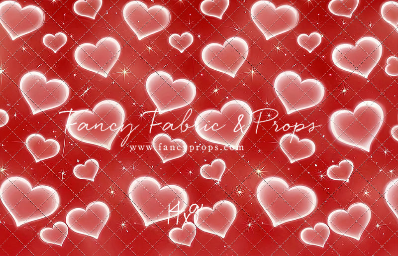Red Puffy Hearts - With Sweep Option