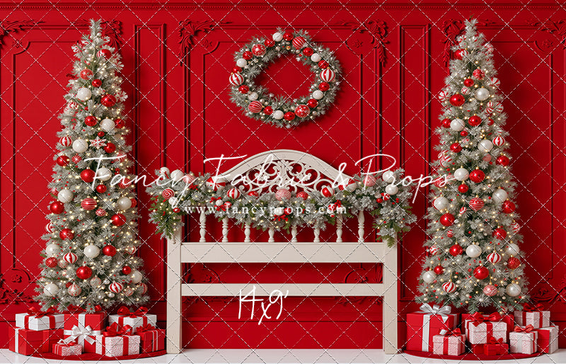 Red Wainscoting Headboard
