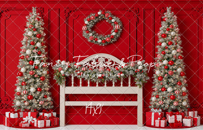 Red Wainscoting Headboard