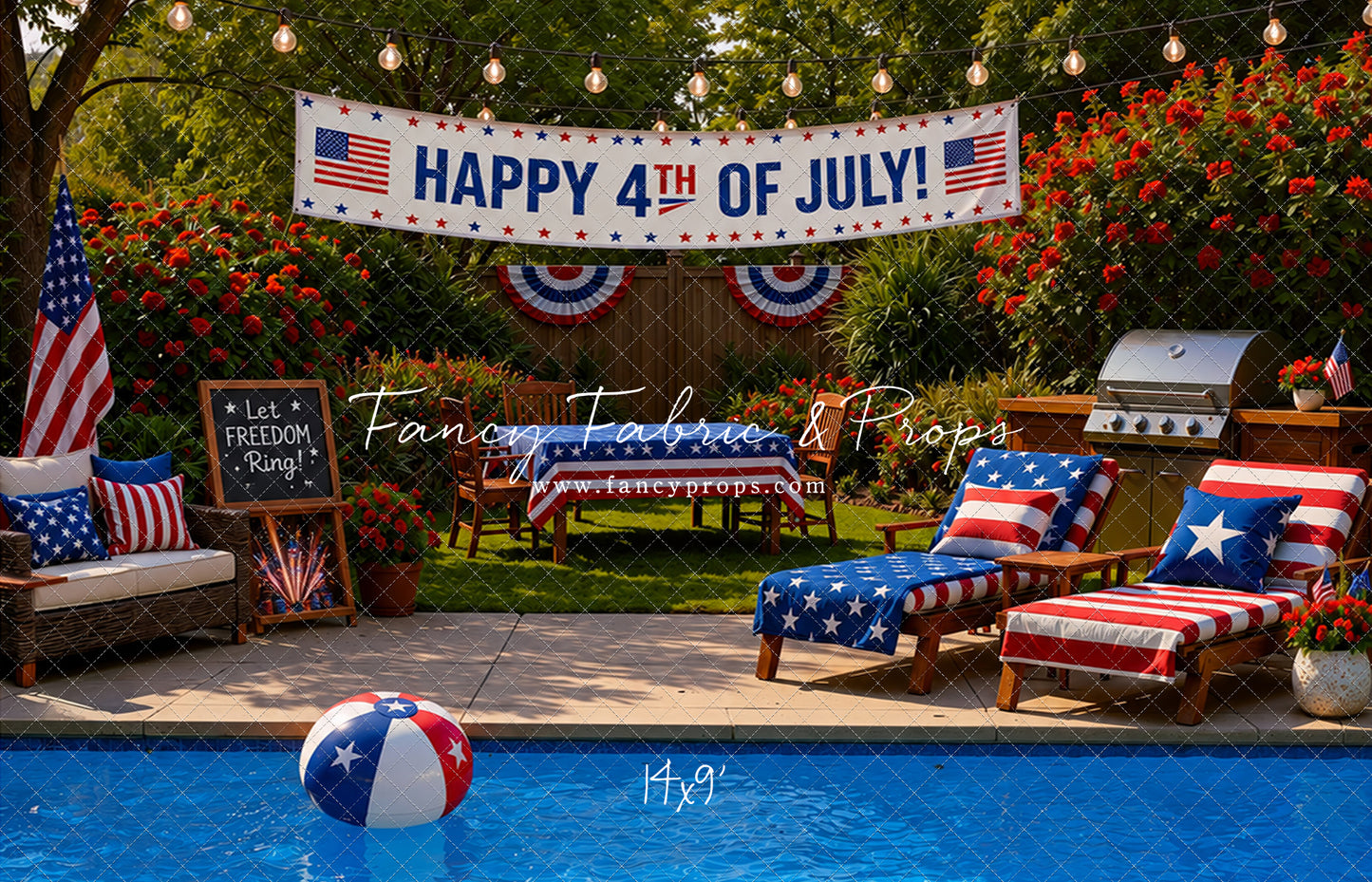 Red, White & Poolside Nights - With Sweep Option