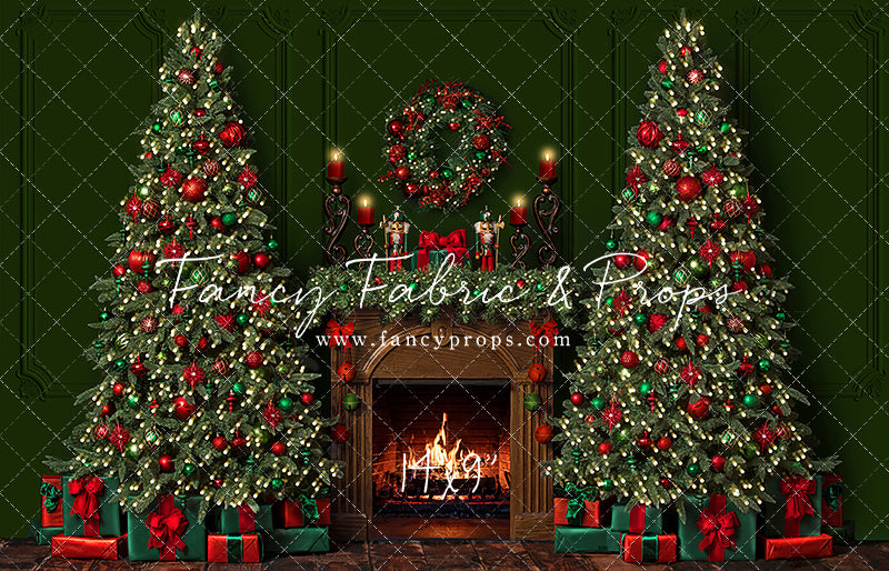 Red & Green Christmas Mantle