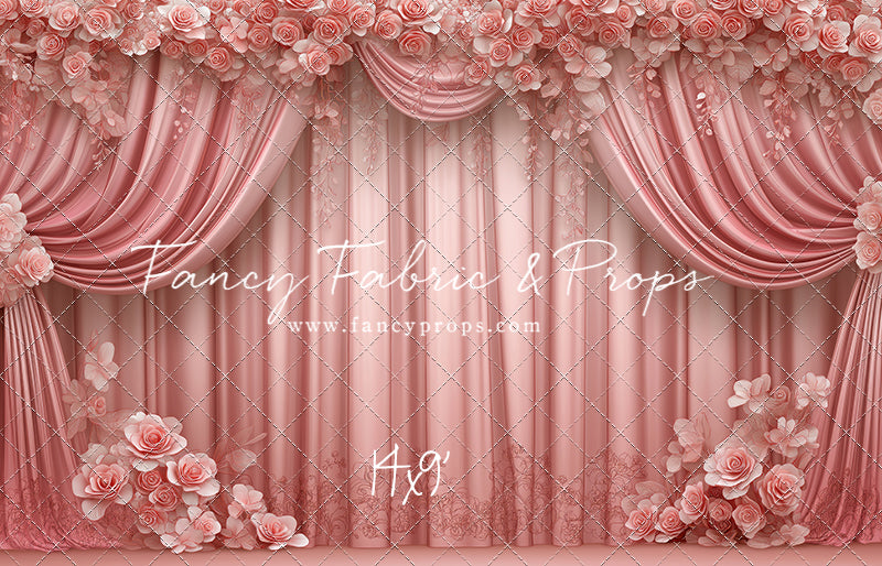 Rosy Vienna Drapes - With Sweep Option