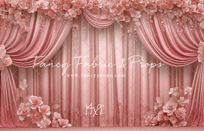 Rosy Vienna Drapes - With Sweep Option