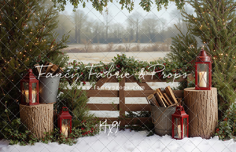 Rustic Christmas Fence - with Sweep Option