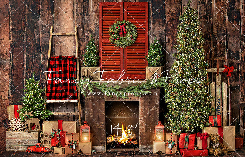 Rustic Plaid Fireplace