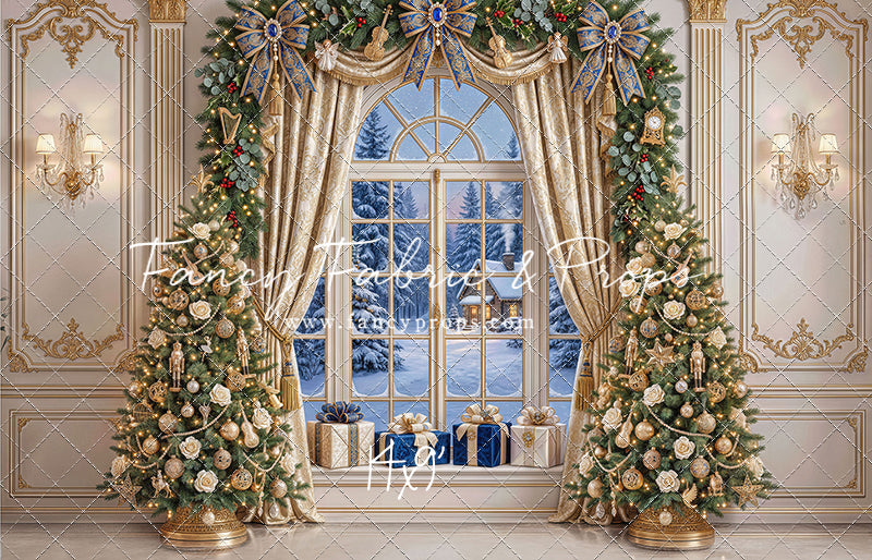 Sapphire & Gold Holiday Window - with Sweep Option