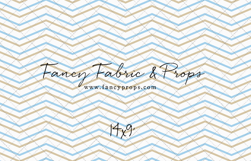 Simple Blue & Tan Chevron