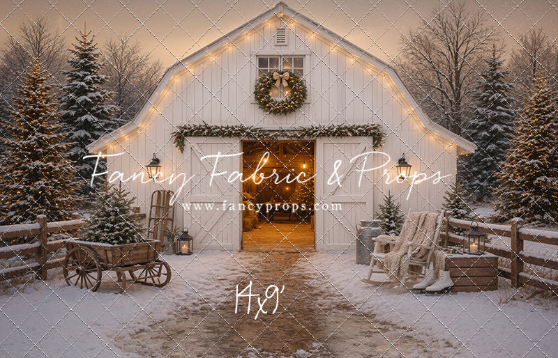 Snowfall At Cedar Ridge Barn - with Sweep Option