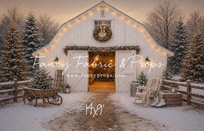 Snowfall At Cedar Ridge Barn - with Sweep Option