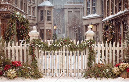 Snowy Village Gate - with Sweep Option