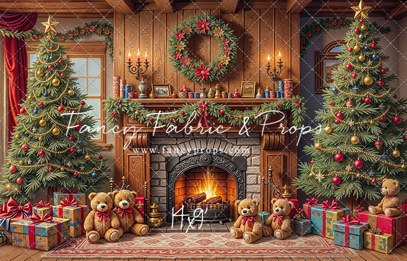 Teddy's Fireside Christmas - with Sweep Option