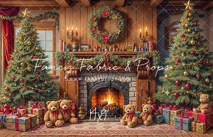 Teddy's Fireside Christmas - with Sweep Option
