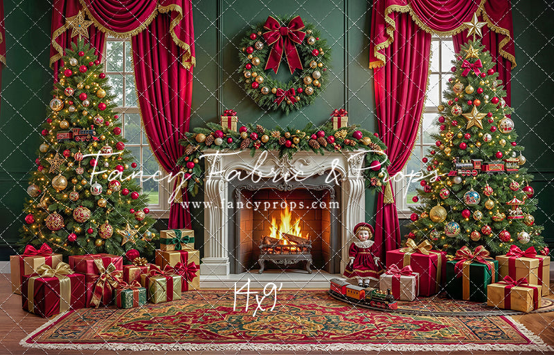 Vintage Christmas Hearth - with Sweep Option