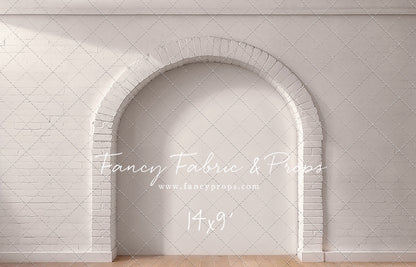 White Brick Alcove - Wood Floor - With Sweep Option