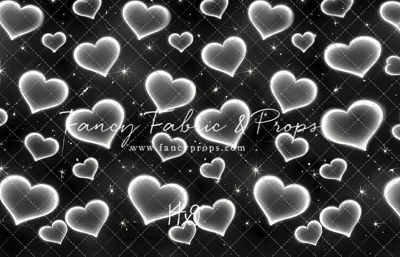 White Puffy Hearts - With Sweep Option