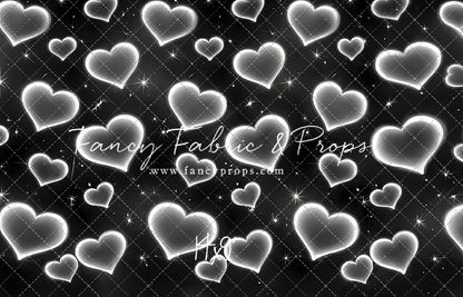 White Puffy Hearts - With Sweep Option