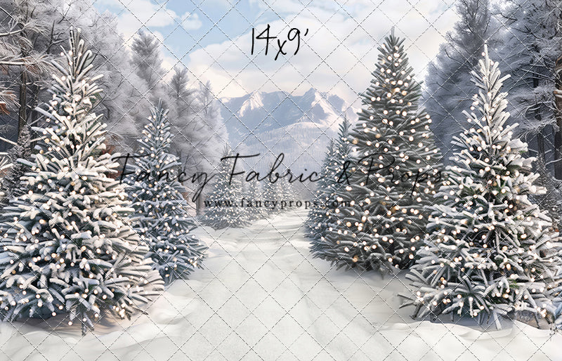 Snowy Mountain Tree Farm Path - with Sweep Option