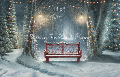 Snowy Bench - Red - with Sweep Option