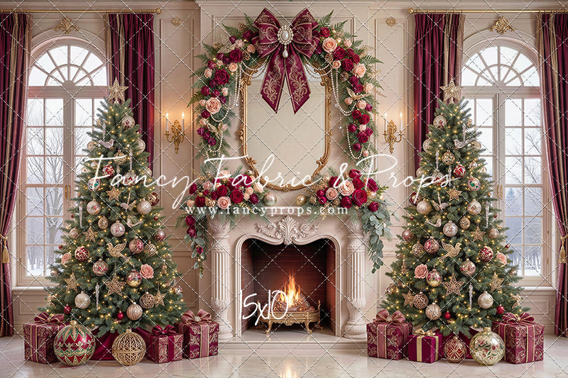 Christmas Rose Parlor - with Sweep Option