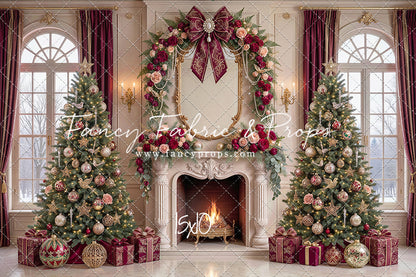 Christmas Rose Parlor - with Sweep Option