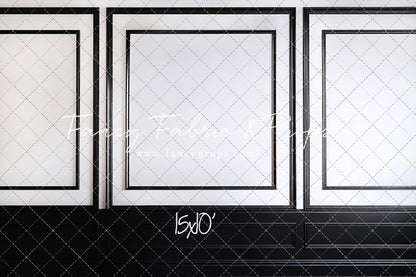 Classy Black & White Wainscoting - White Marble Floor - With Sweep Option