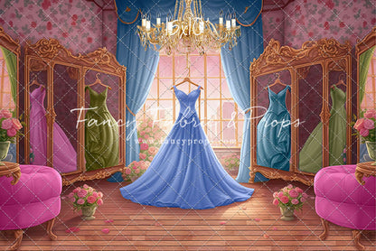 Dress Like A Princess - Dark Blue Dress - With Sweep Option