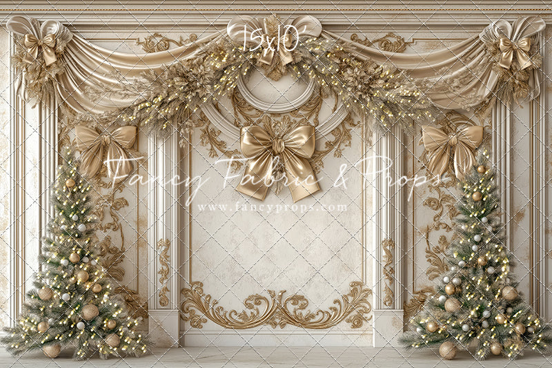 Fancy Gold Bow Wall - with Sweep Option