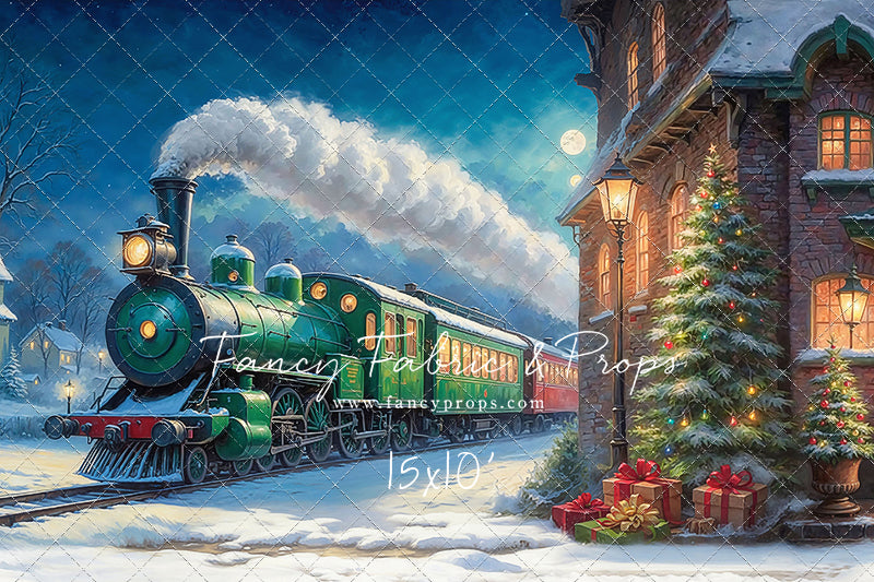 Festive Locomotive - Train on Left Option - With Sweep Option