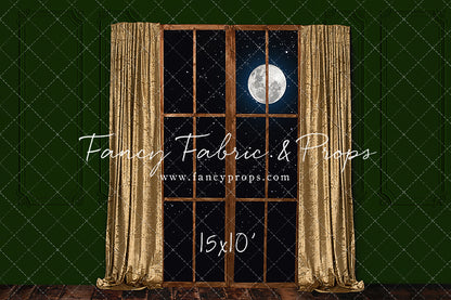 Gold & Green Wood Window