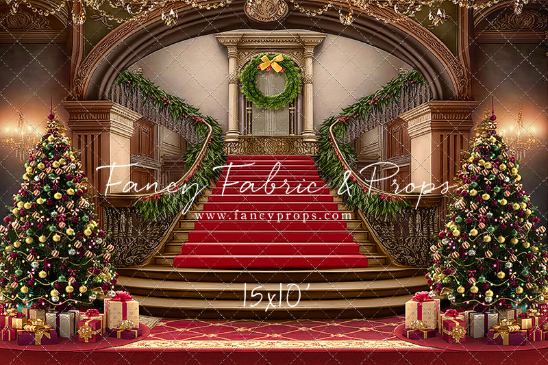 Grand Holiday Staircase - Red Carpet - with Sweep Option